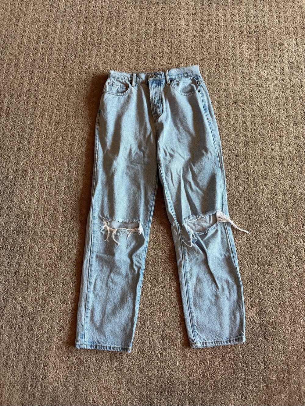 PacSun Light Blue Distressed Straight-Leg Jeans
